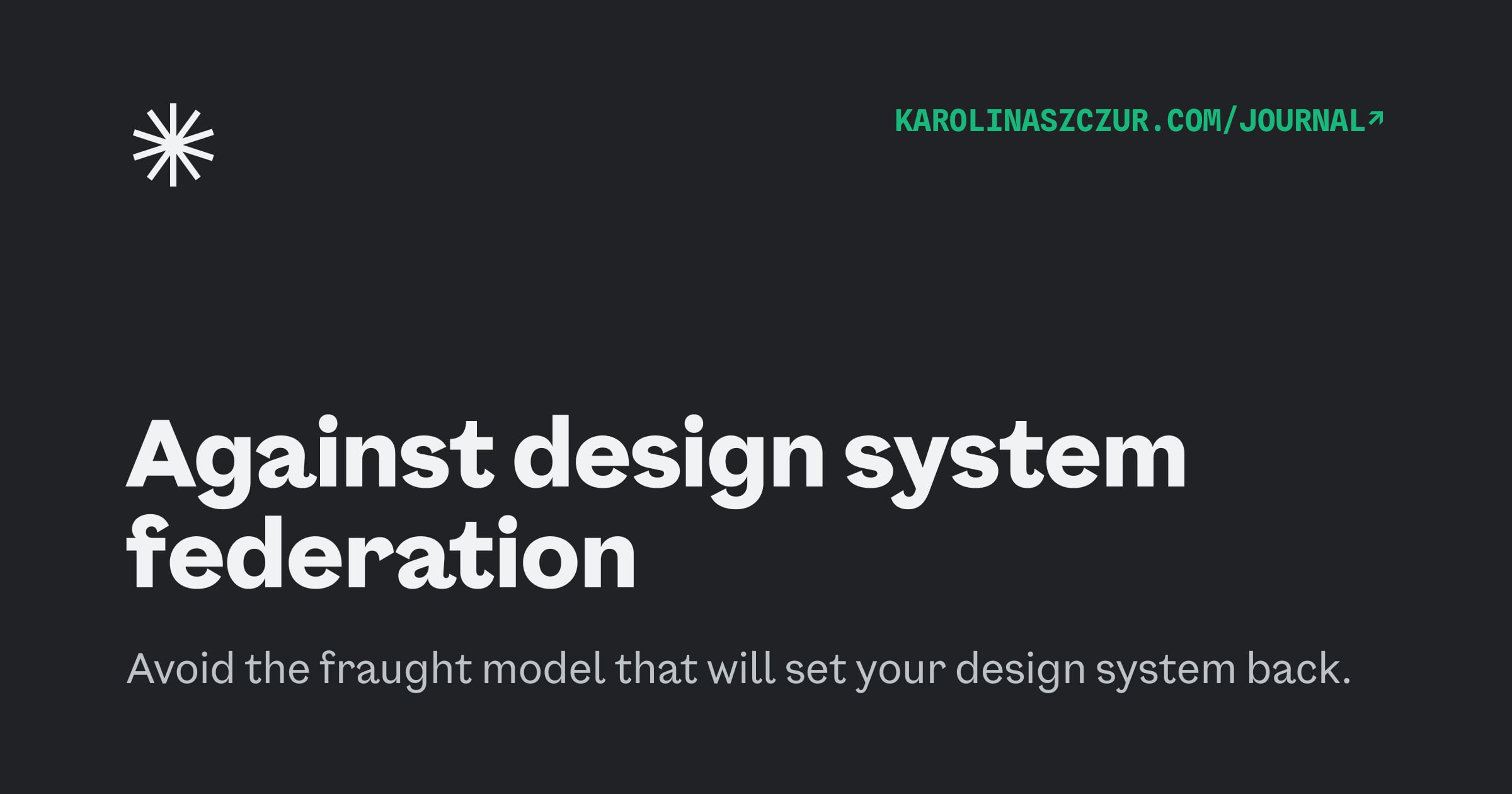 Against Design System Federation